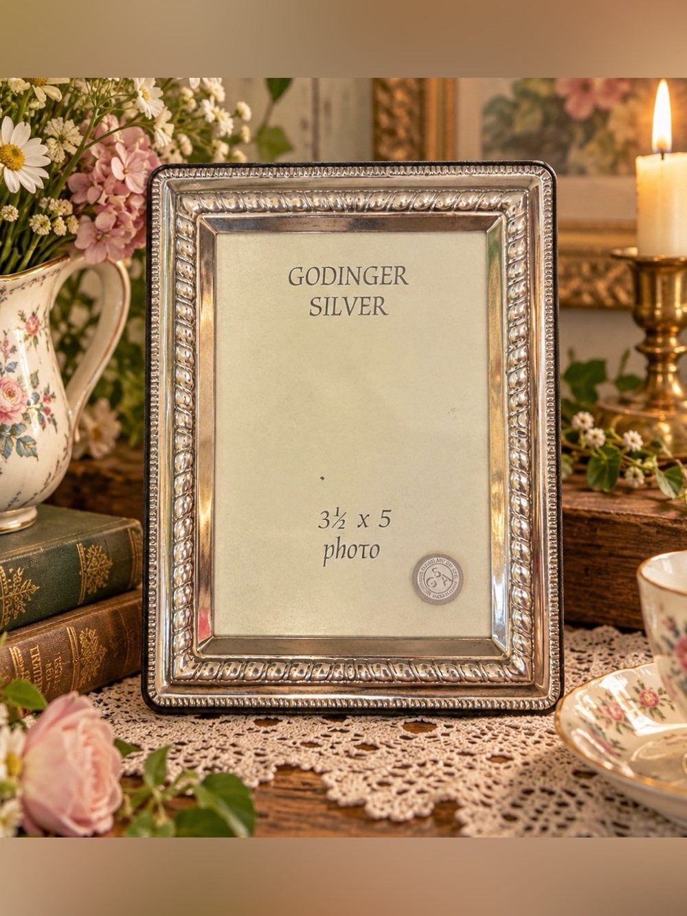 NWT. VTG Godinger Silver Plated Picture Frame. 3.5x5in.